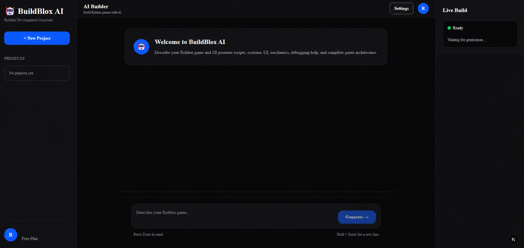 BuildBlox Dashboard